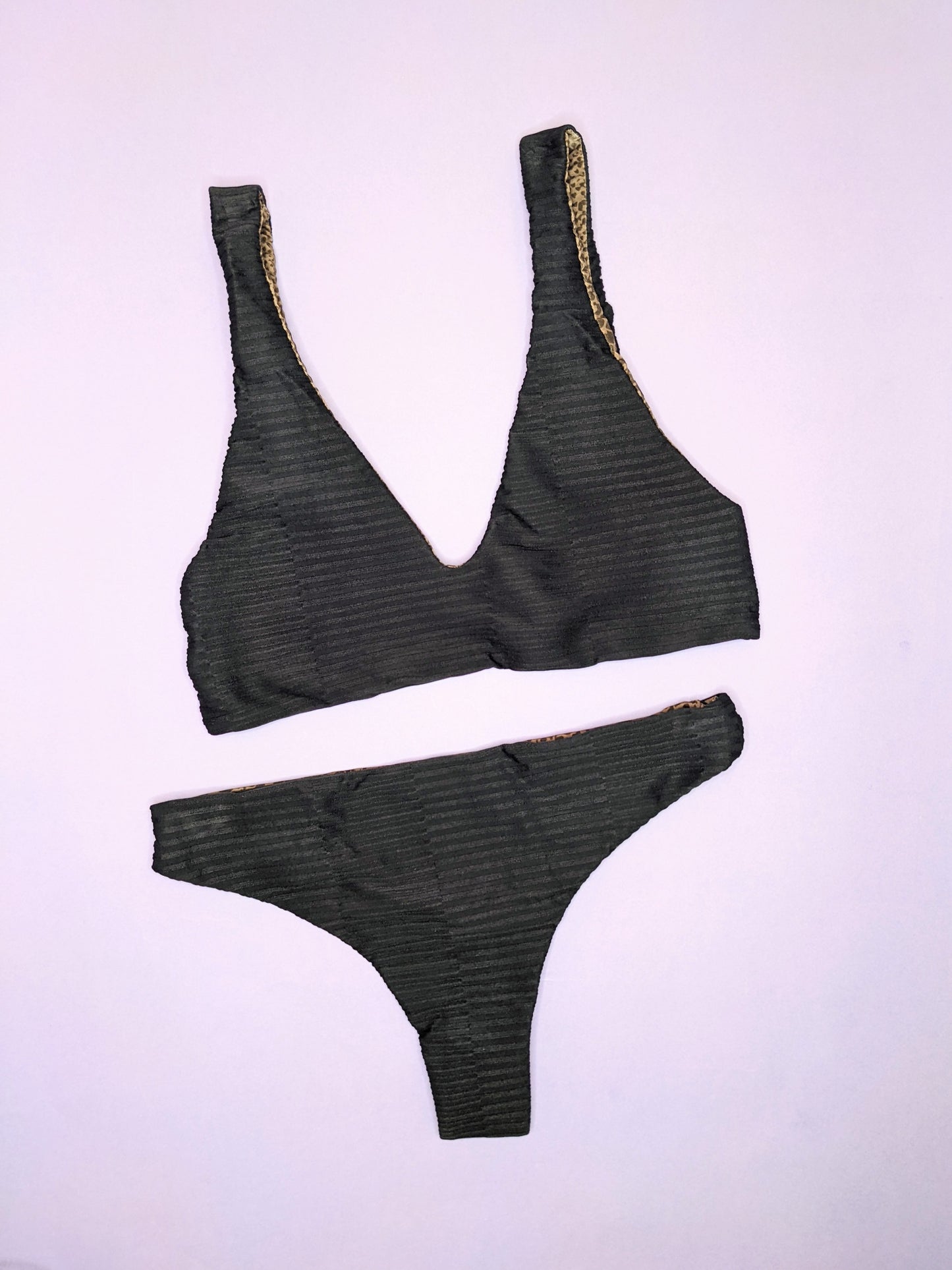 Acacia: Brazil Ribbed Thong Bikini Bottom - XL
