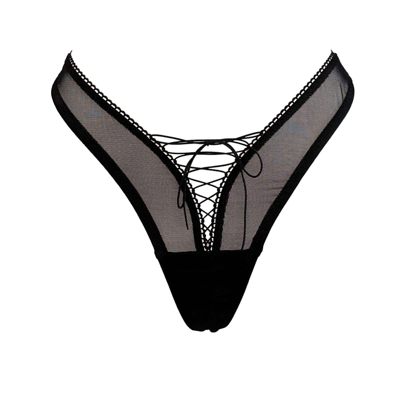 Kayleigh Peddie: Robbi Lace Up Thong - Black