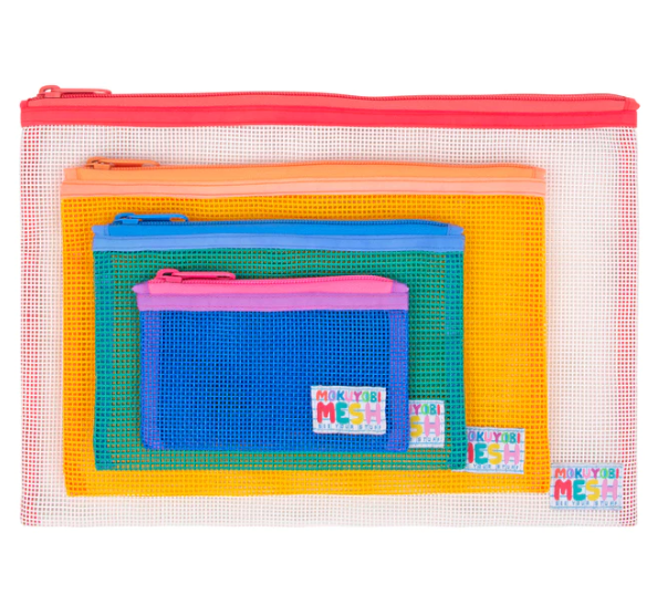 Mokuyobi: Flat Mesh Zip Stasher - L