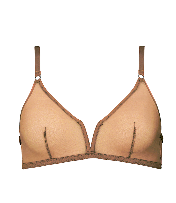 Ownbrown: Plunge V Wire Mesh Bra - Amani