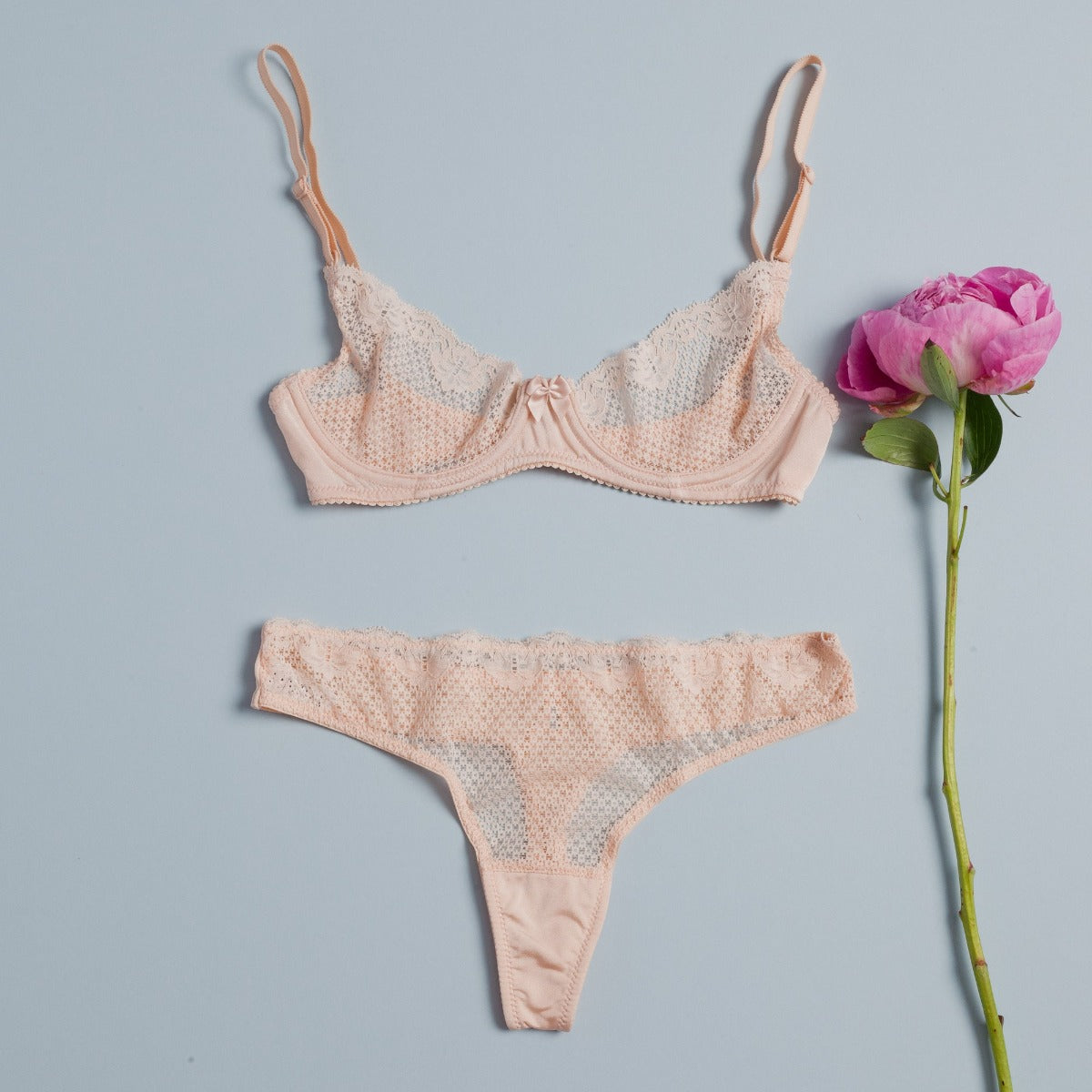 Duet By Timpa: Lace Demi Bra - Beige