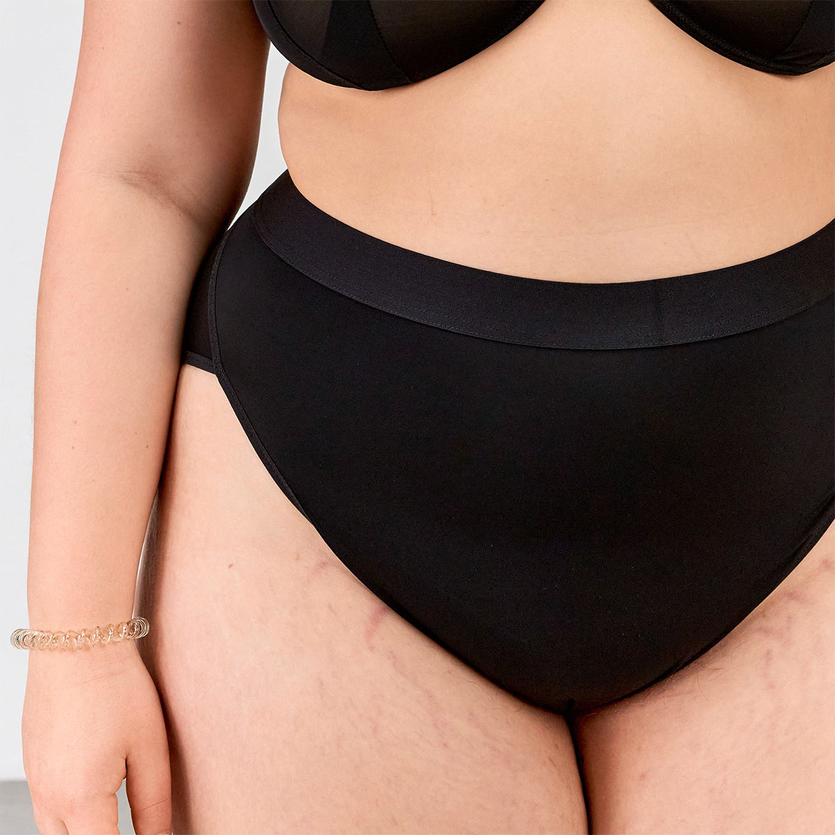 La Fille d'O: Bunny High-Waisted Bikini Bottom - Black