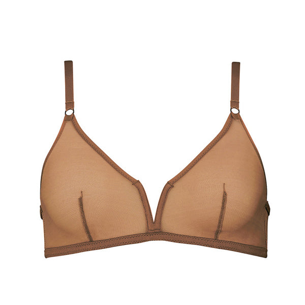 Ownbrown: Plunge V Wire Mesh Bra - Bintu