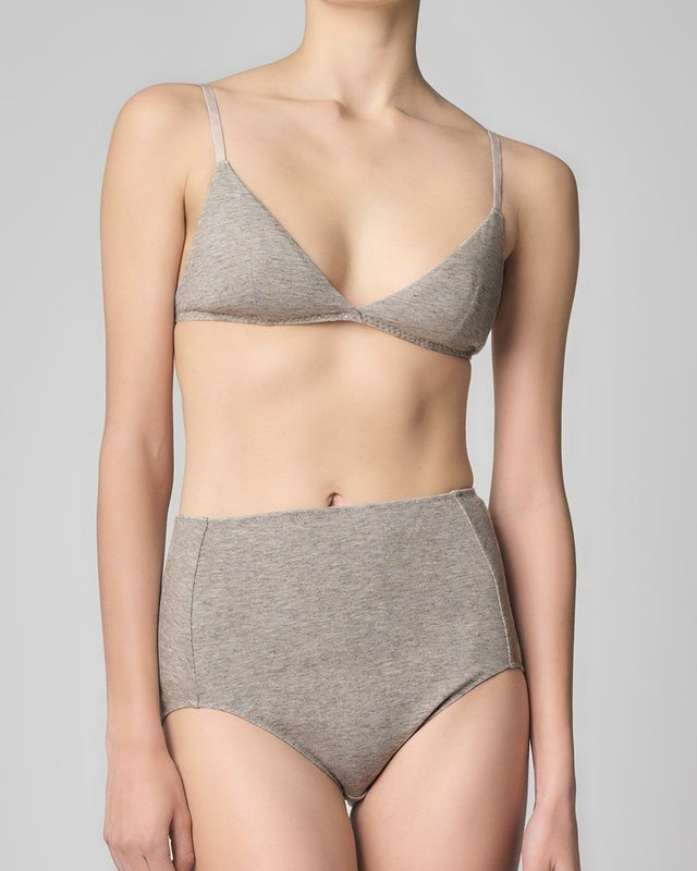L'ANGÉLIQUE: High-Waisted Wool Cotton Culotte Panty - Yak