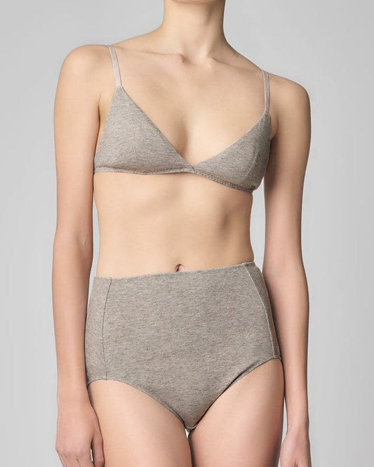 L'ANGÉLIQUE: High-Waisted Wool Cotton Culotte Panty - Yak