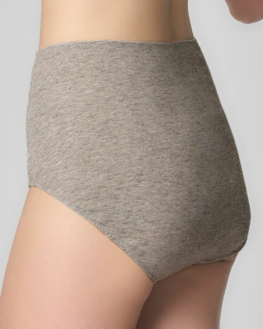 L'ANGÉLIQUE: High-Waisted Wool Cotton Culotte Panty - Yak