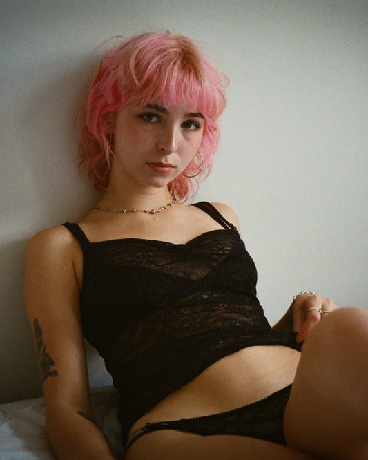 Yasmine Eslami: Alice Lace Cami - Black