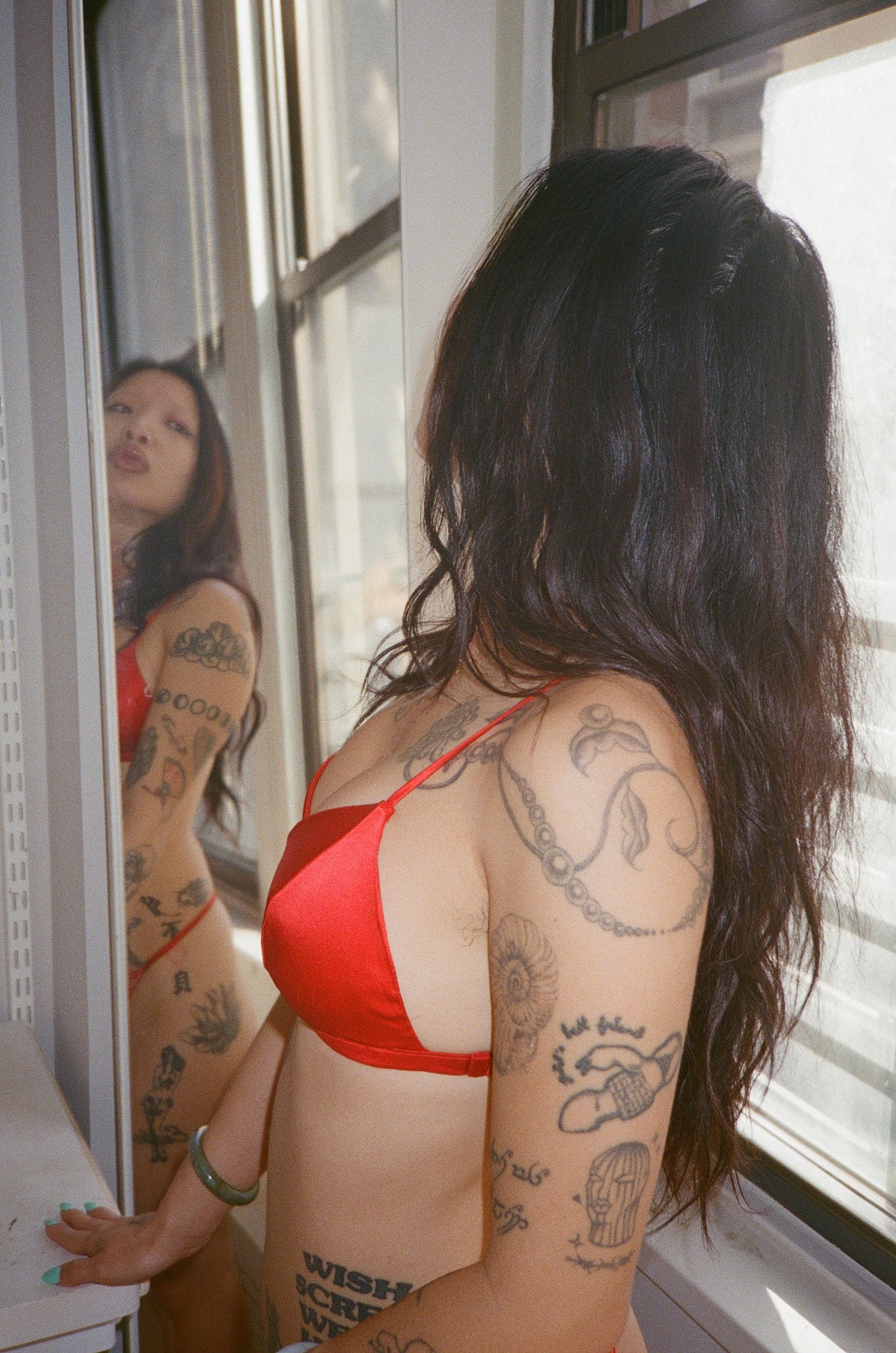 Fleur du Mal: Silk Satin Triangle Bra - S, M