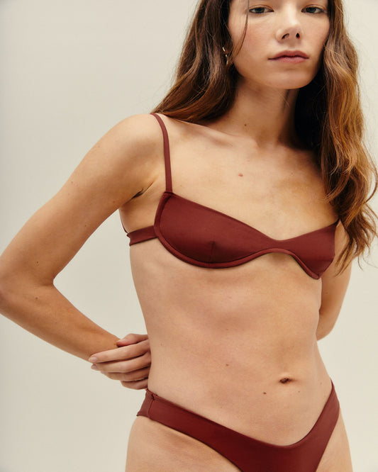Haight: Lana Uniwire Bikini Top - Marsala