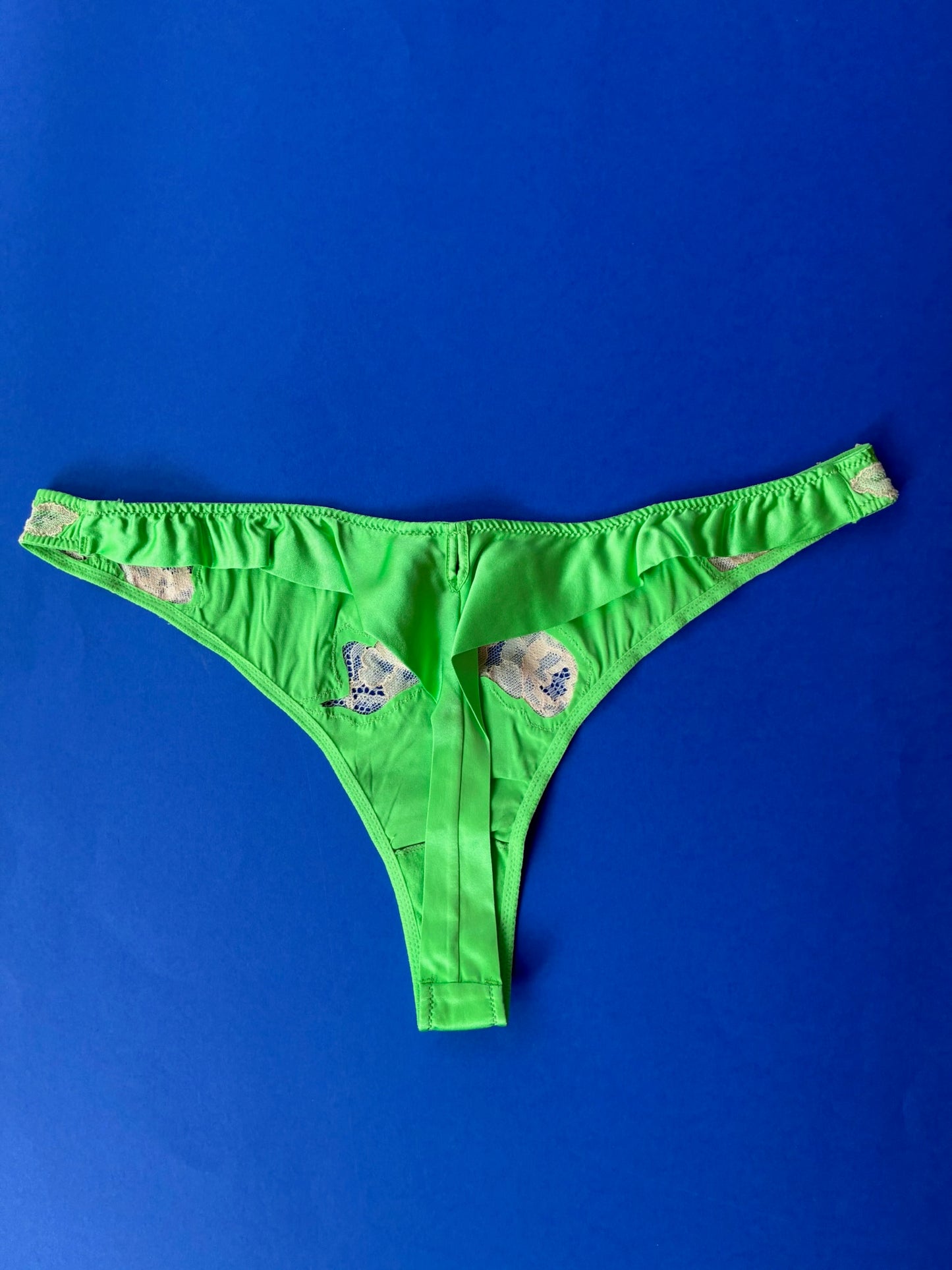 Fleur du Mal: Juliet Lace Thong - Pastel Lime