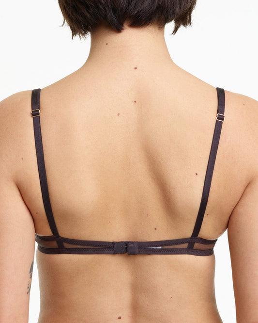 Yasmine Eslami: Jeanne Mesh Underwire Bra - Espresso