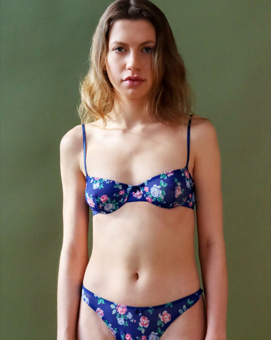 Only Hearts: In Bloom Underwire Mesh Bra - Blu Rose