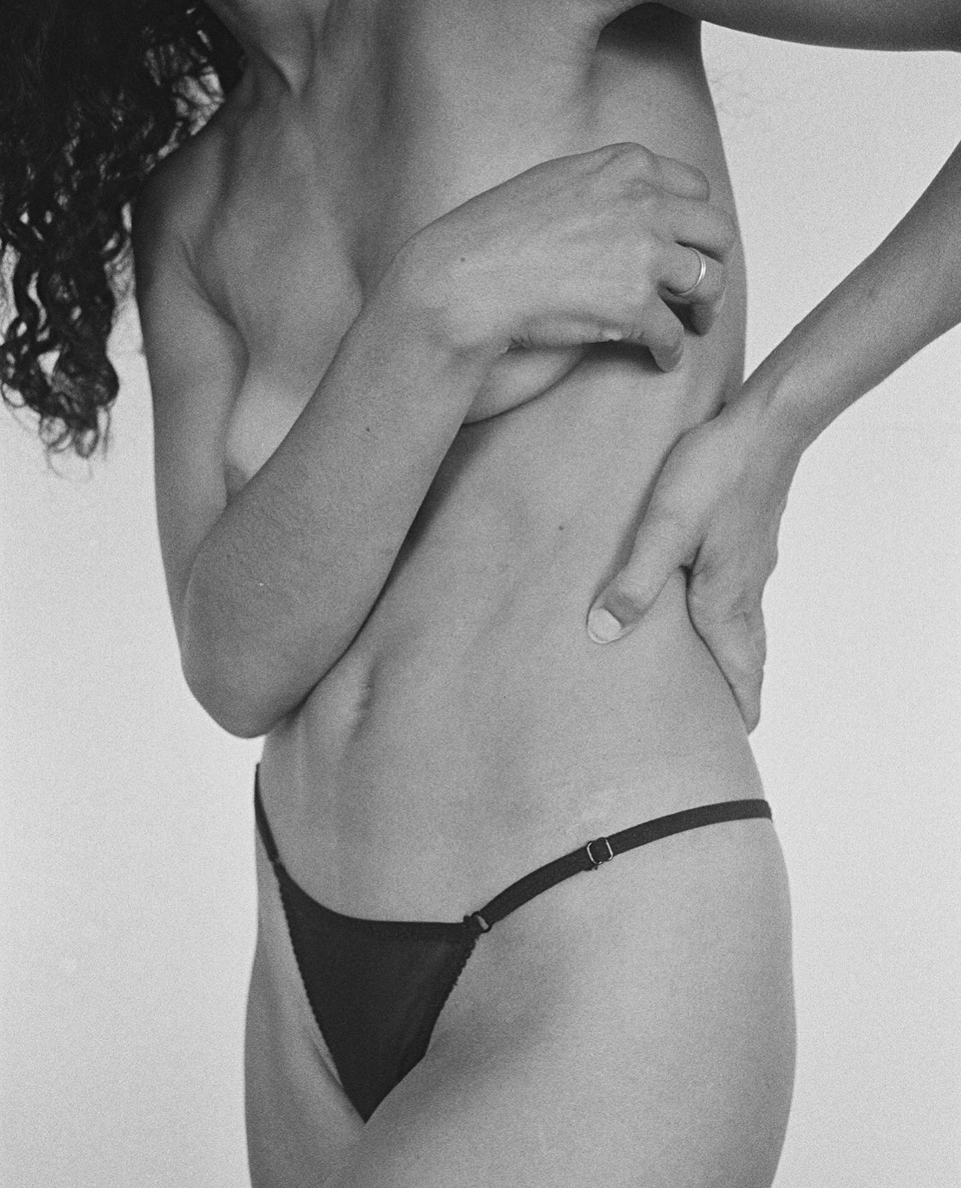 Kye Intimates: Daily Mesh Adjustable String Brief - Black