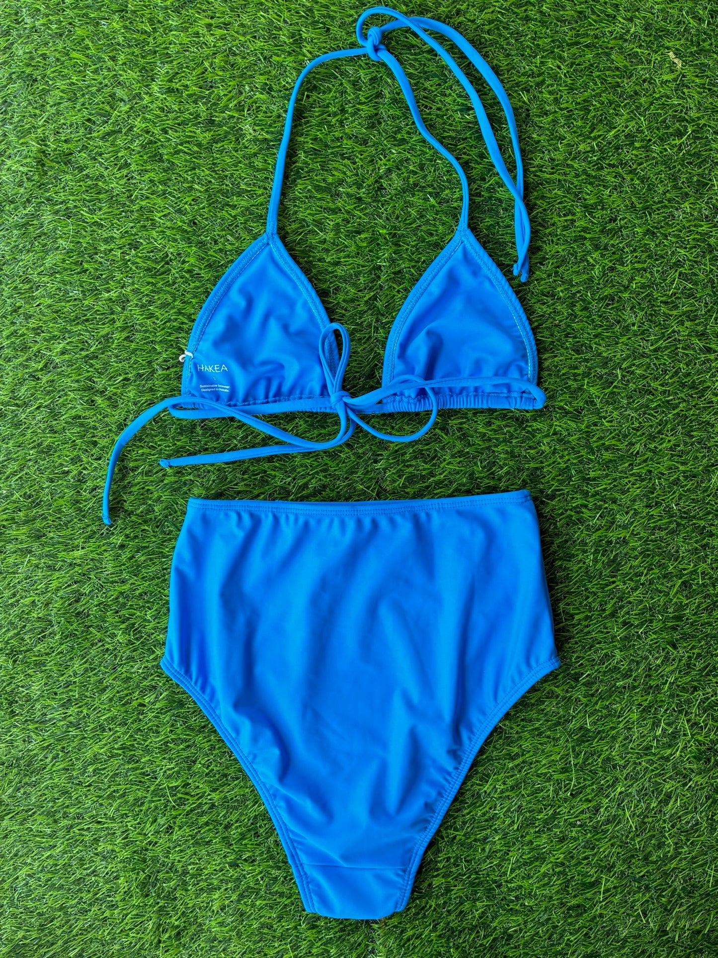 Hakea: Classic Triangle Bikini Top - Blue