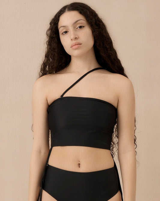 Hakea: Seams Bikini Tube Top - Black