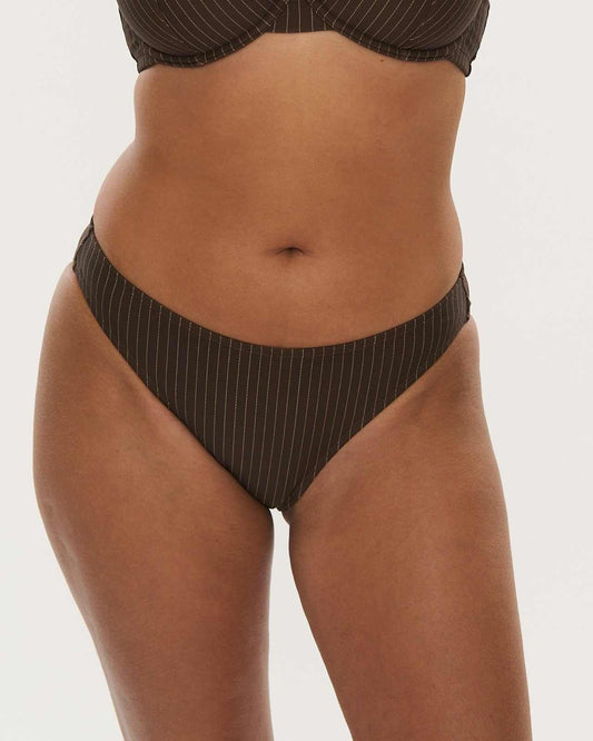 RAQ: 90's Bikini Brief Bottom - Chocolate Pinstripe