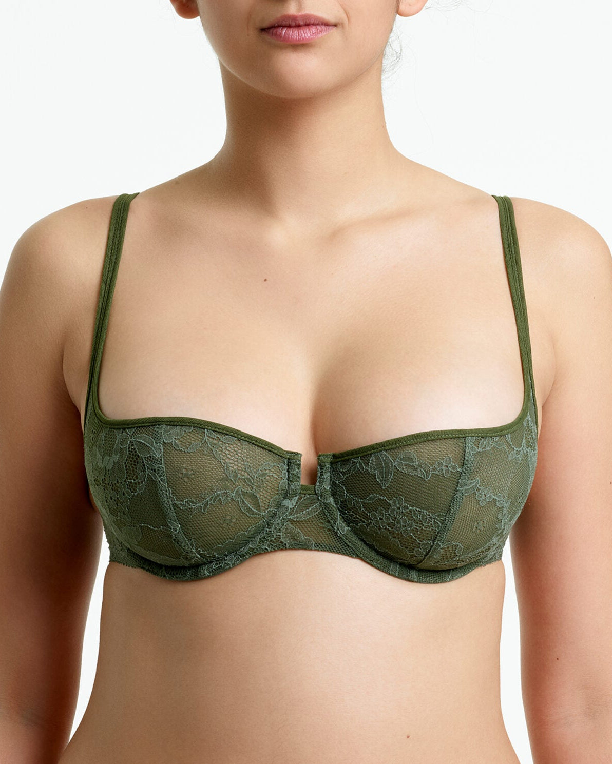 Yasmine Eslami: Louise Lace Balcony Bra - Yuzu