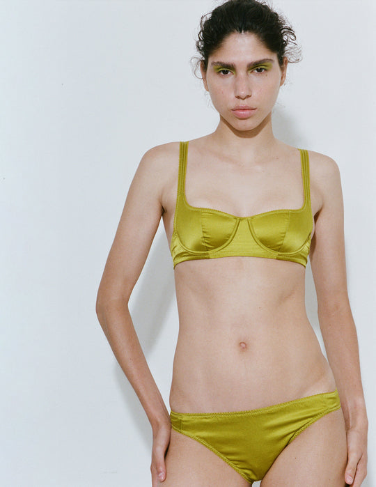 Araks: Gita Silk Underwire Bra - Chartreuse