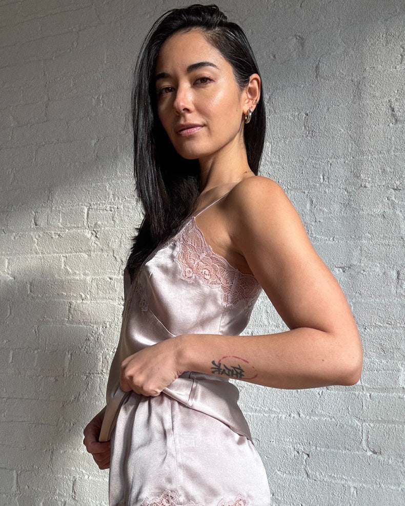 Only Hearts: Silk Charmeuse Cami - Rosewater