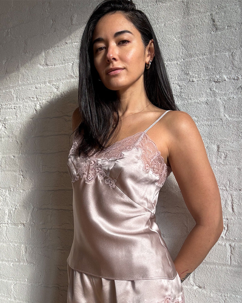 Only Hearts: Silk Charmeuse Cami - Rosewater