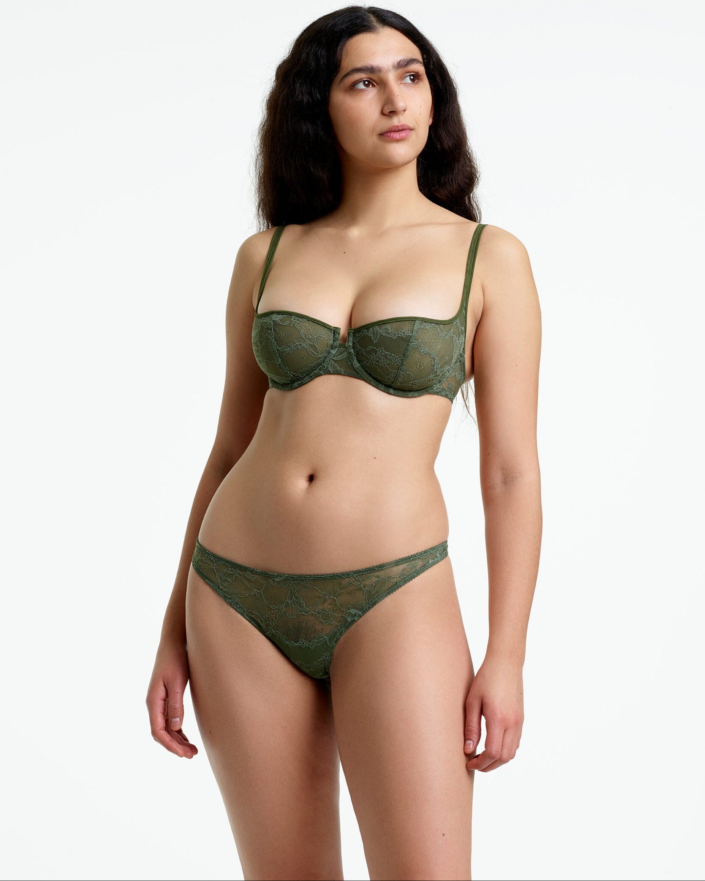 Yasmine Eslami: Louise Lace Balcony Bra - Yuzu