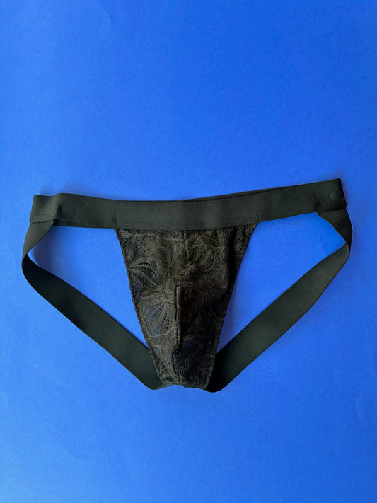 Full Of Desire: Louis Lace Jockstrap - Black