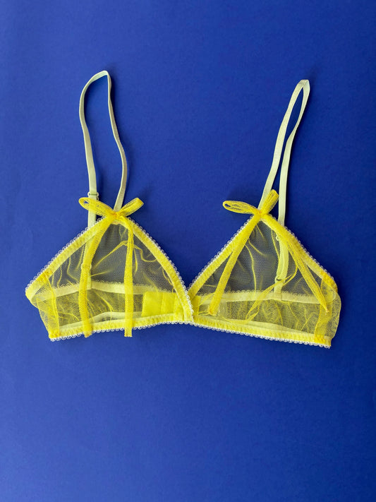 Miss Crofton: I'm Yours Mesh Bralette - Lemon
