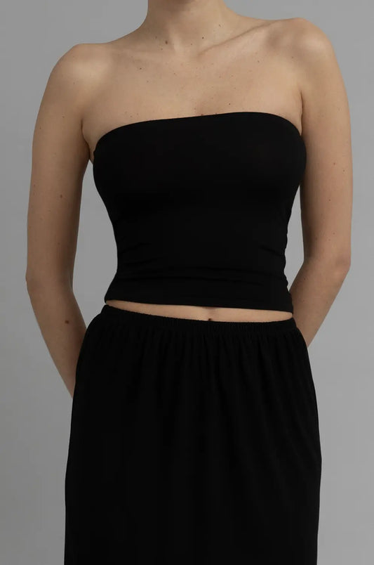Kye Intimates: Recline Bamboo Strapless Tube Top - Black
