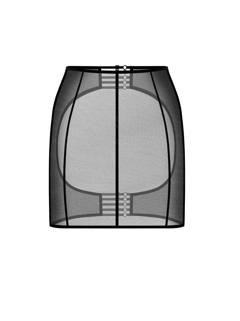 Anoeses: Mesh Spanking Skirt - Black