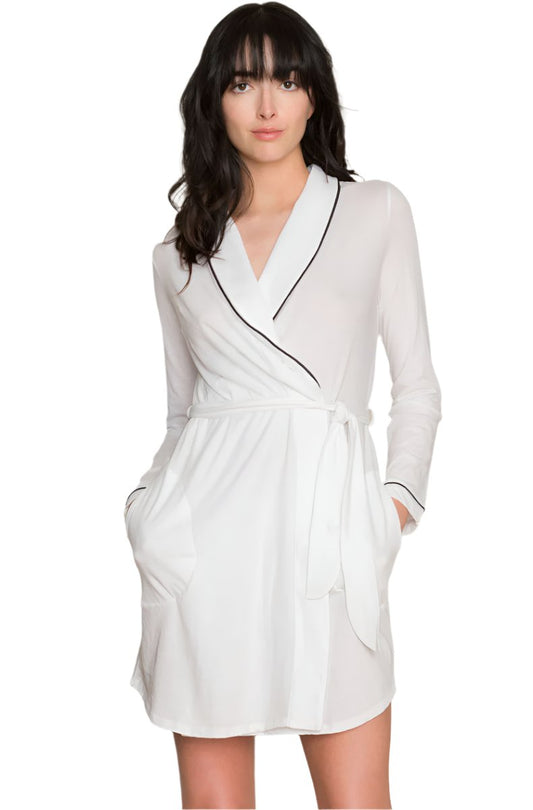 Only Hearts: Organic Cotton Short Robe - White