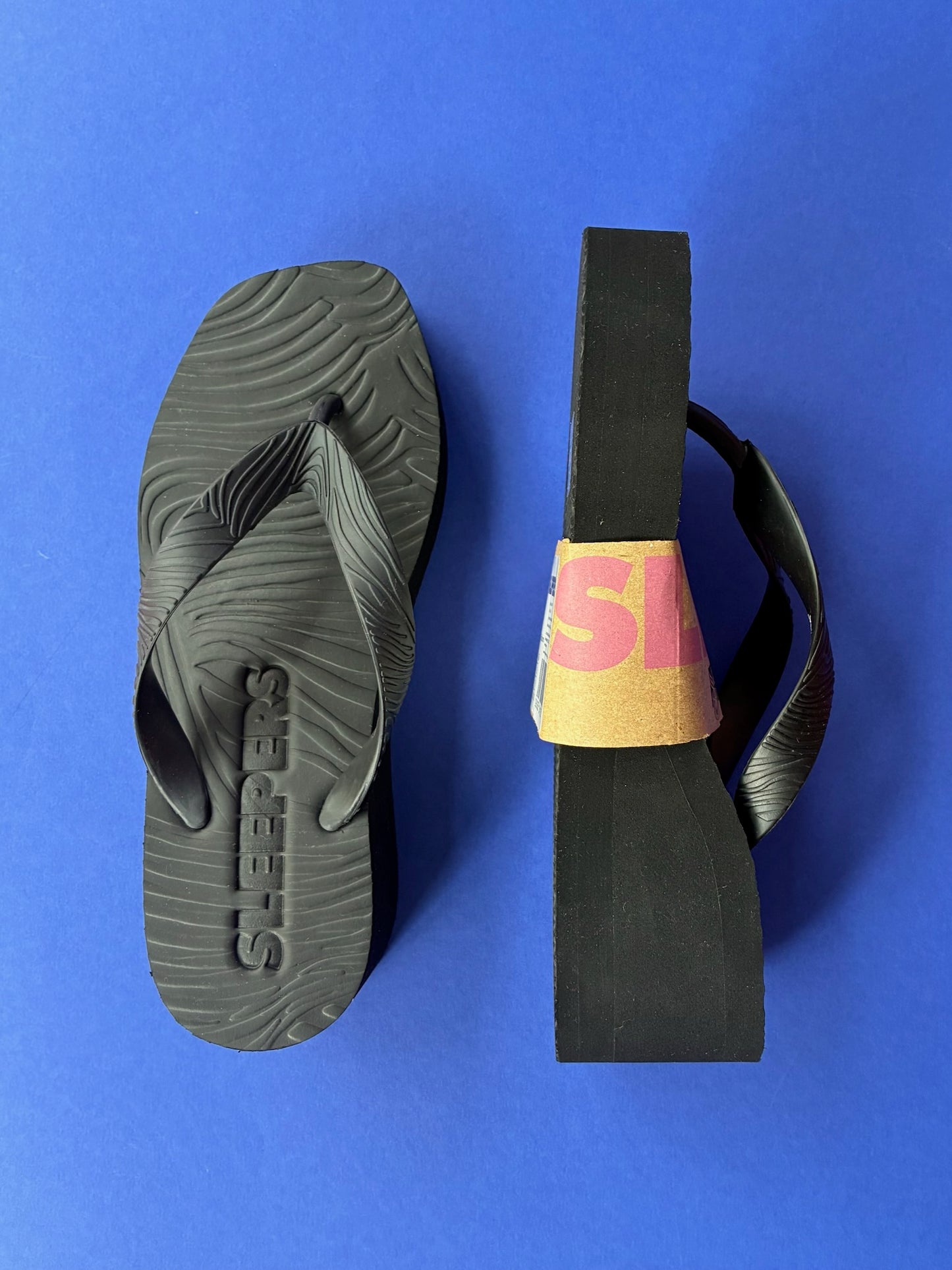 Sleepers: High Platform Flip Flop - Black