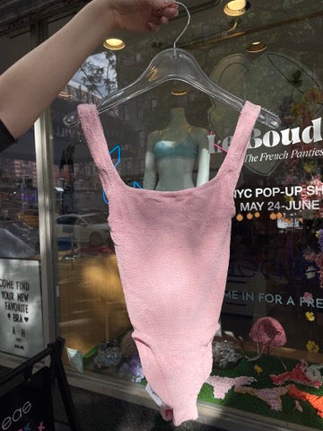 Hunza G: Square Neck One Piece - Ballet Pink