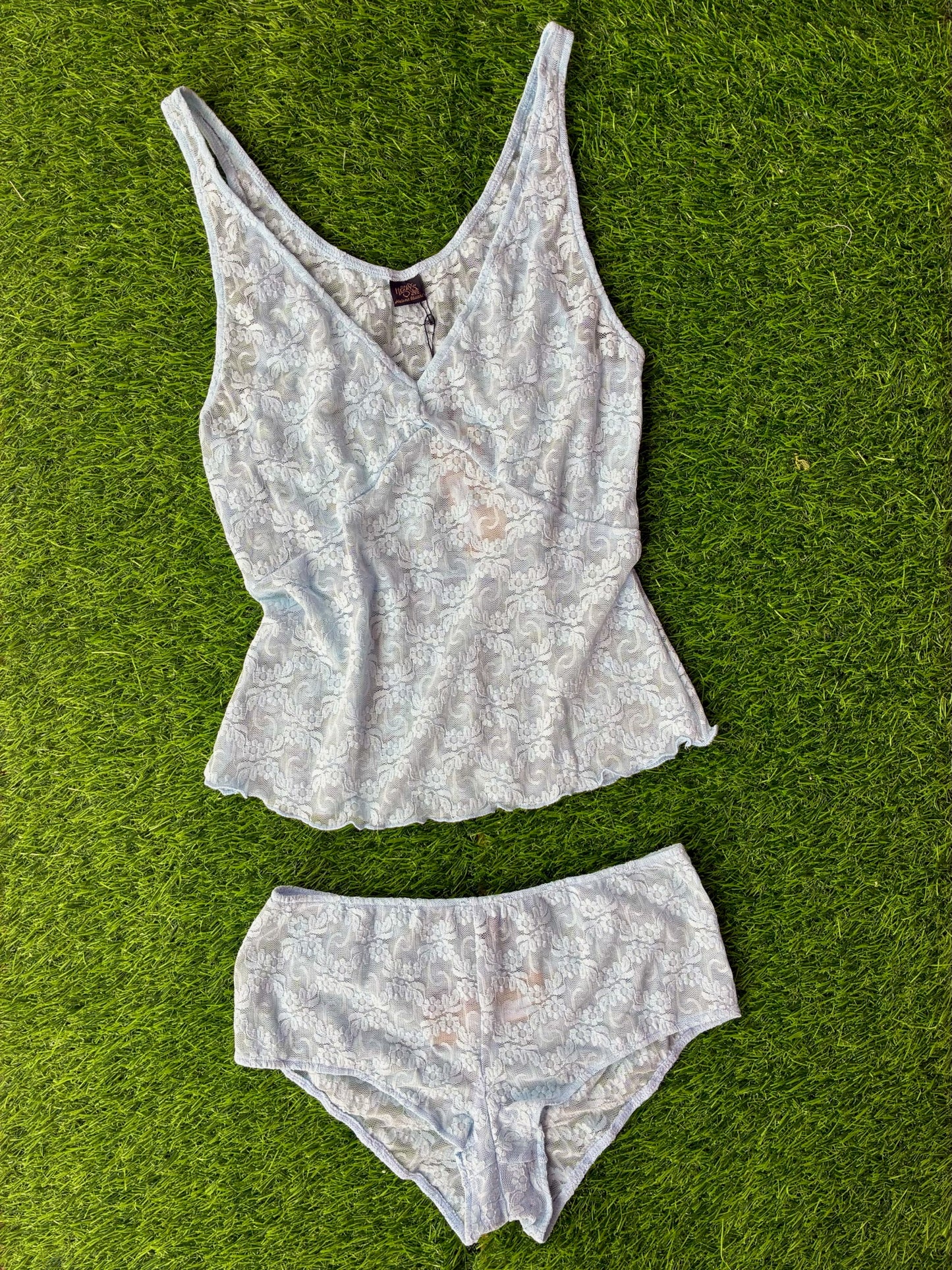 Only Hearts: Stretch Lace Vintage Tank - Cascade