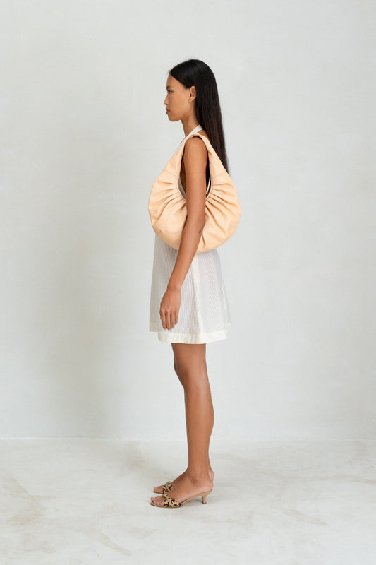 Belle Anna: Mini Miu Leather Bag - Coral