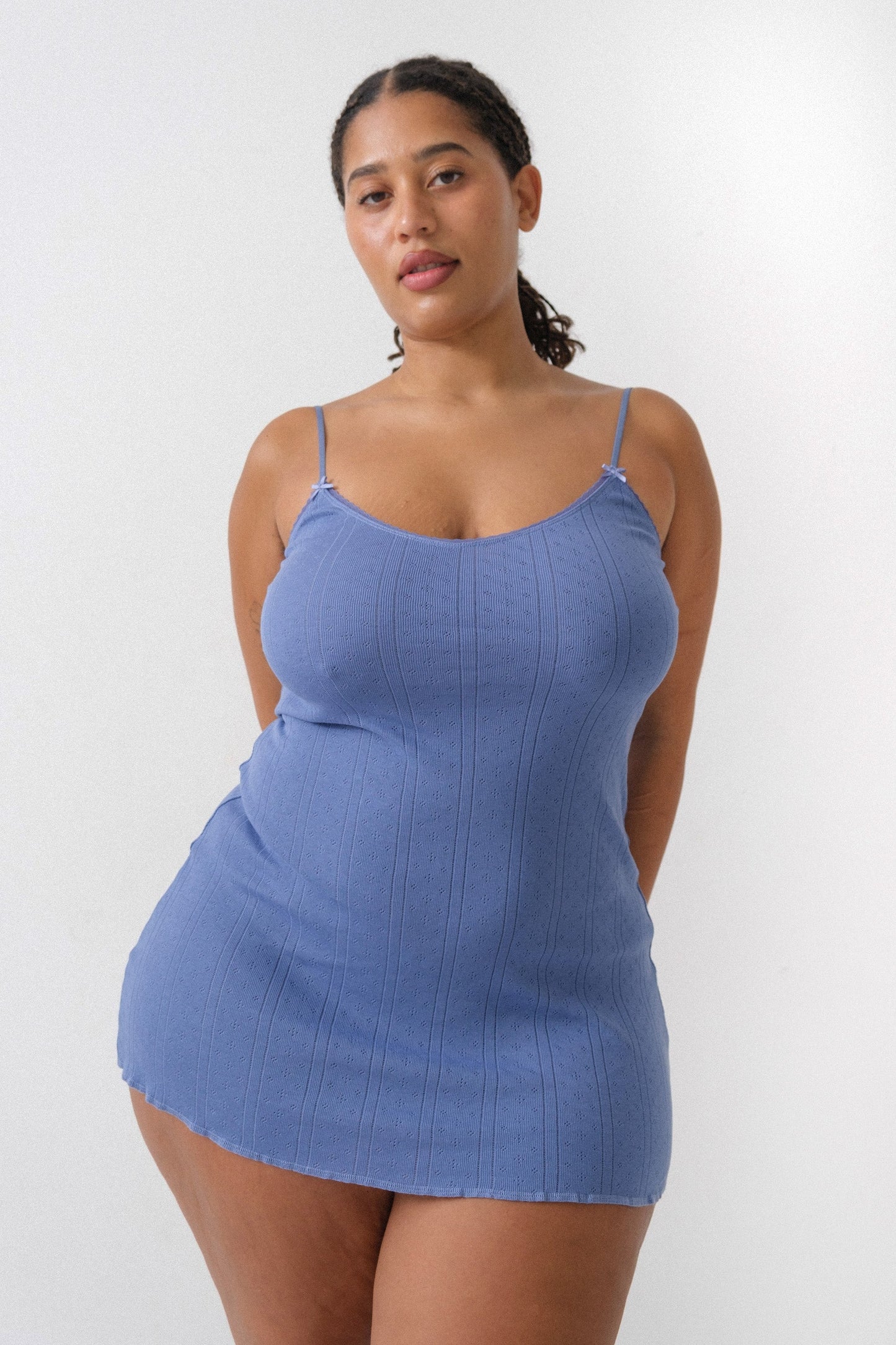 Cou Cou Intimates: The Cami Slip Dress - French Blue