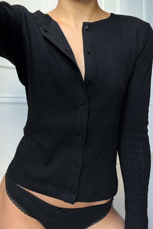 Cou Cou Intimates: The Cardigan - Black