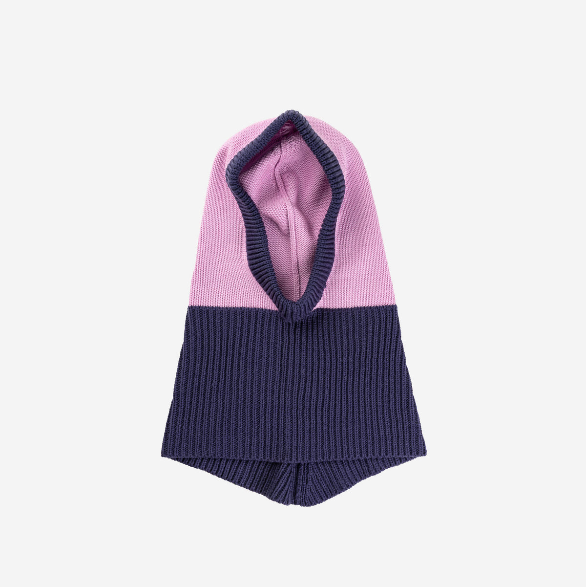 Verloop: Colorblock Knit Hood - Lilac Denim