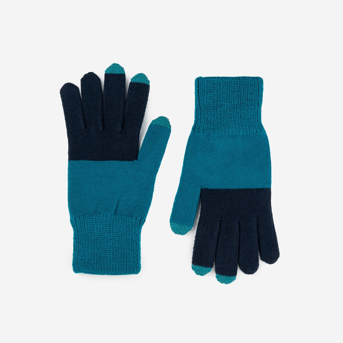 Verloop: Colorblock Touchscreen Gloves - Navy Teal