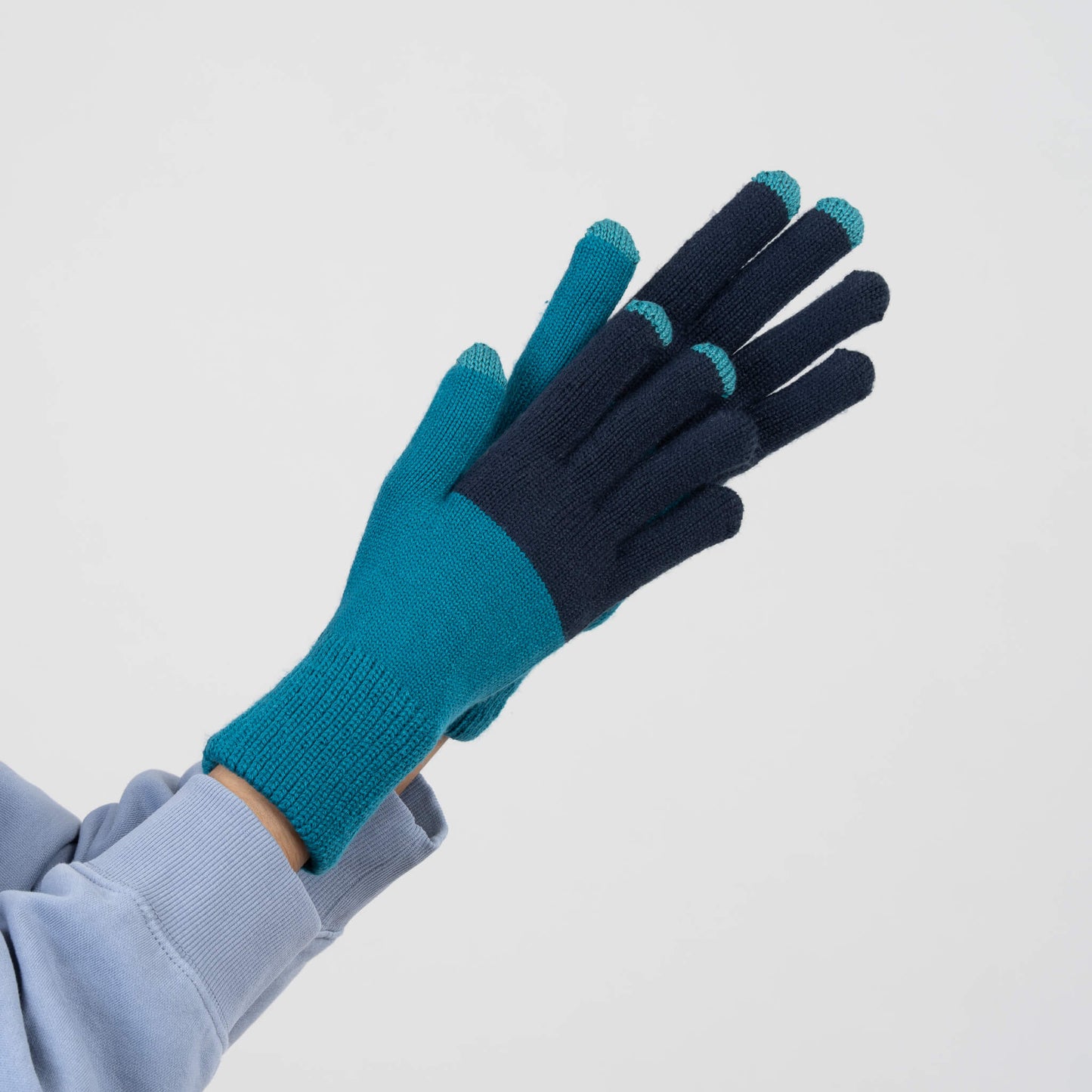 Verloop: Colorblock Touchscreen Gloves - Navy Teal
