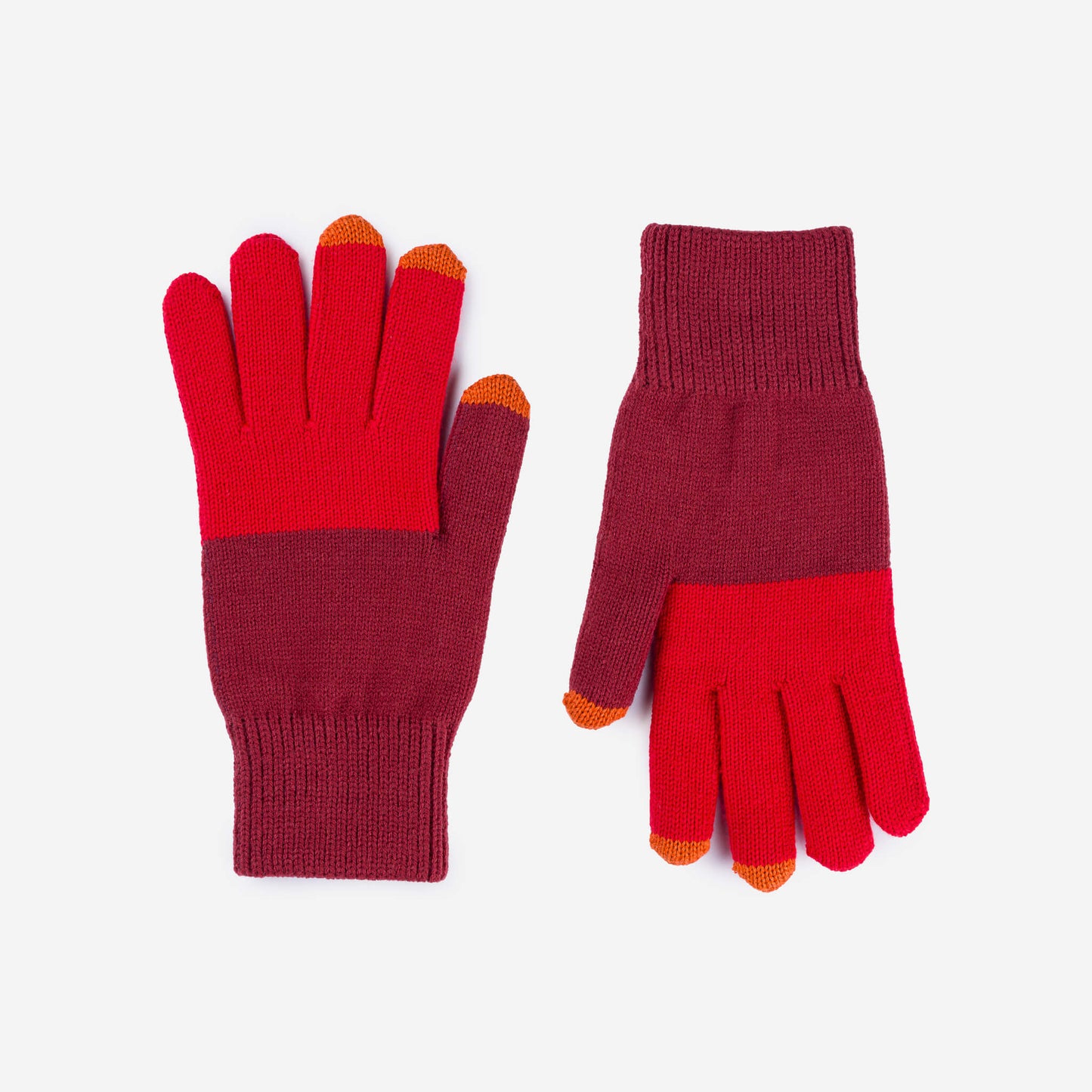 Verloop: Colorblock Touchscreen Gloves - Ruby Red