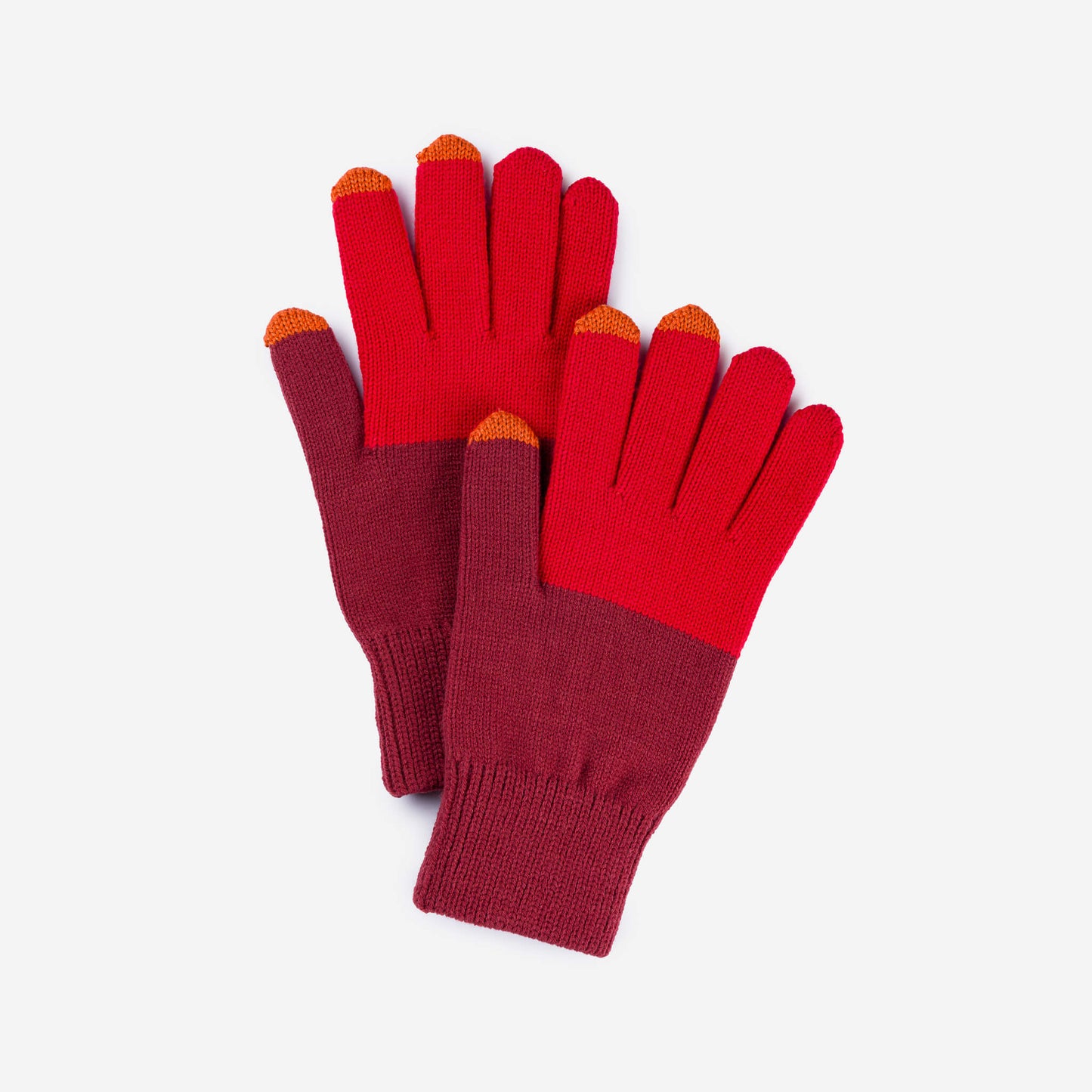 Verloop: Colorblock Touchscreen Gloves - Ruby Red