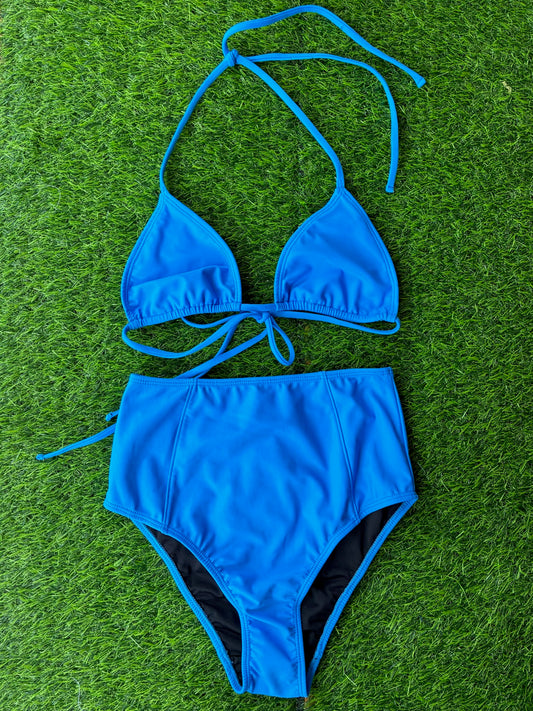 Hakea: Classic Triangle Bikini Top - Blue