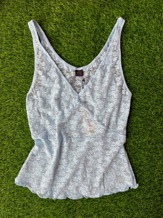 Only Hearts: Stretch Lace Vintage Tank - Cascade