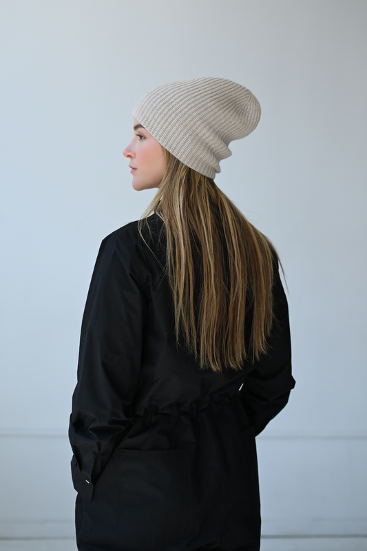 8.6.4: Cashmere Beanie Hat - Oatmeal