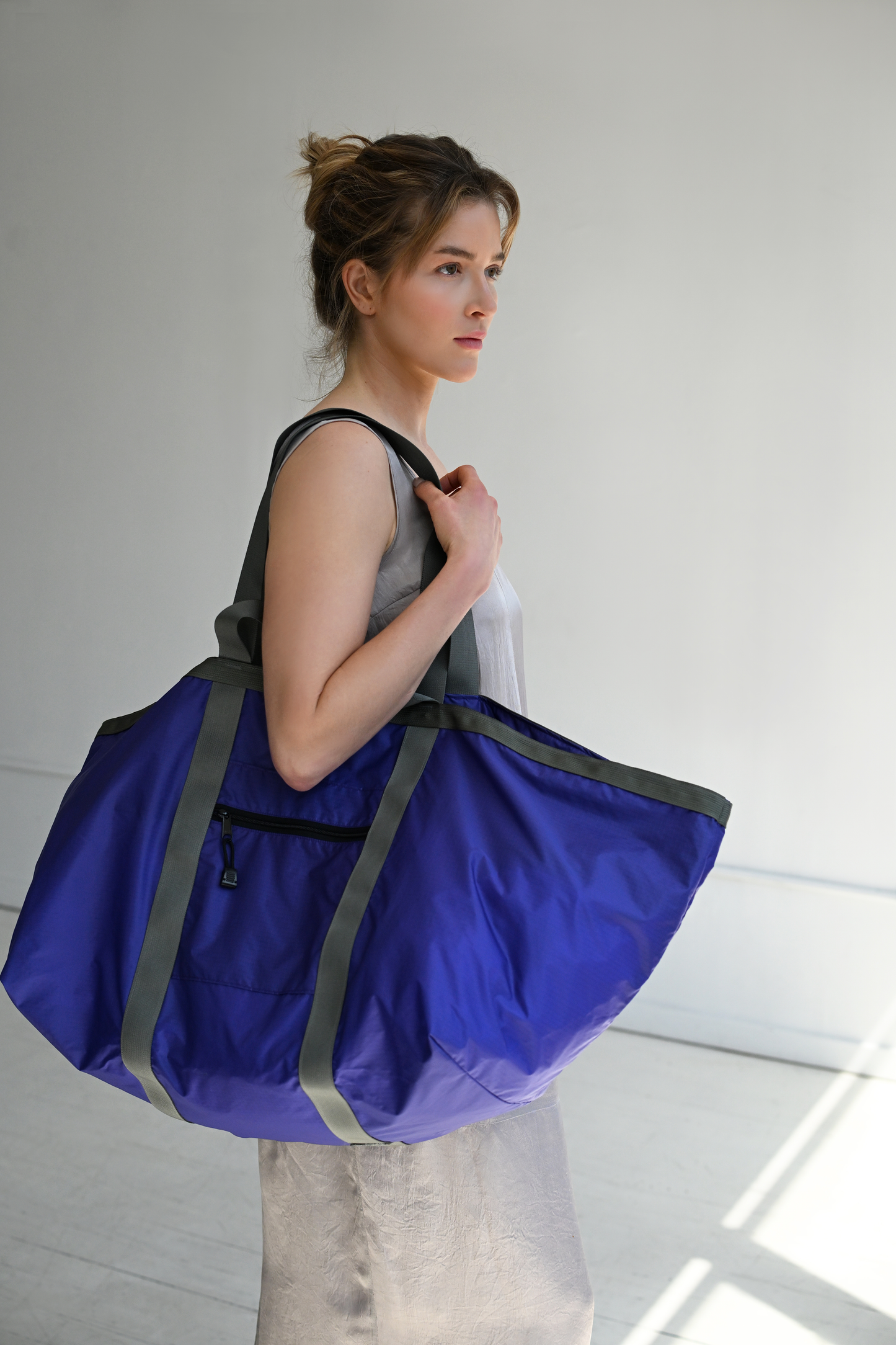 8.6.4: Nylon Weekender Bag - Purple/Charcoal