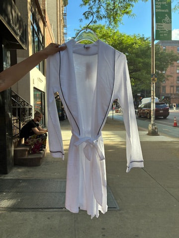 Only Hearts: Organic Cotton Short Robe - White