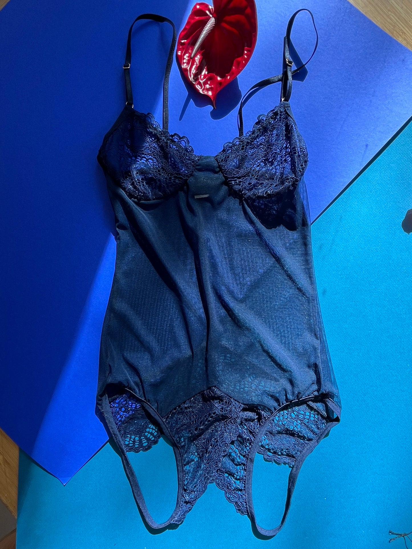 Only Hearts: Whisper Sweet Nothings Coucou Ouvert Bodysuit - Midnight