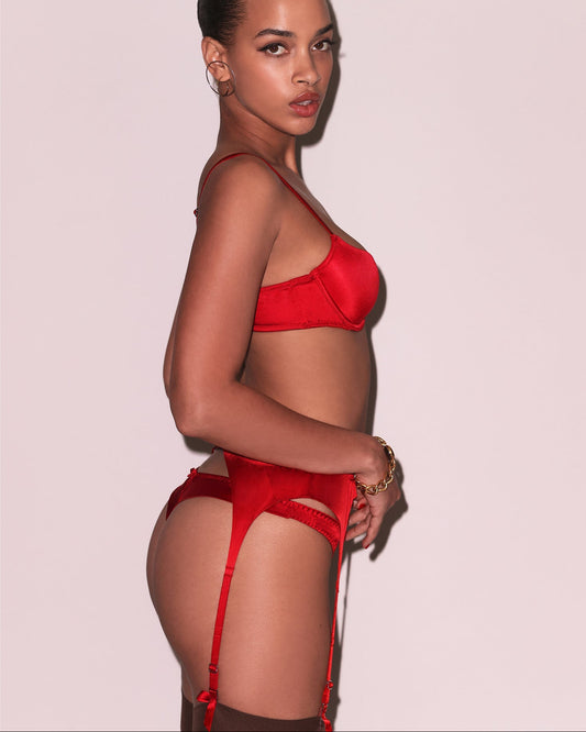 Fleur du Mal: Luxe Thong - Rouge