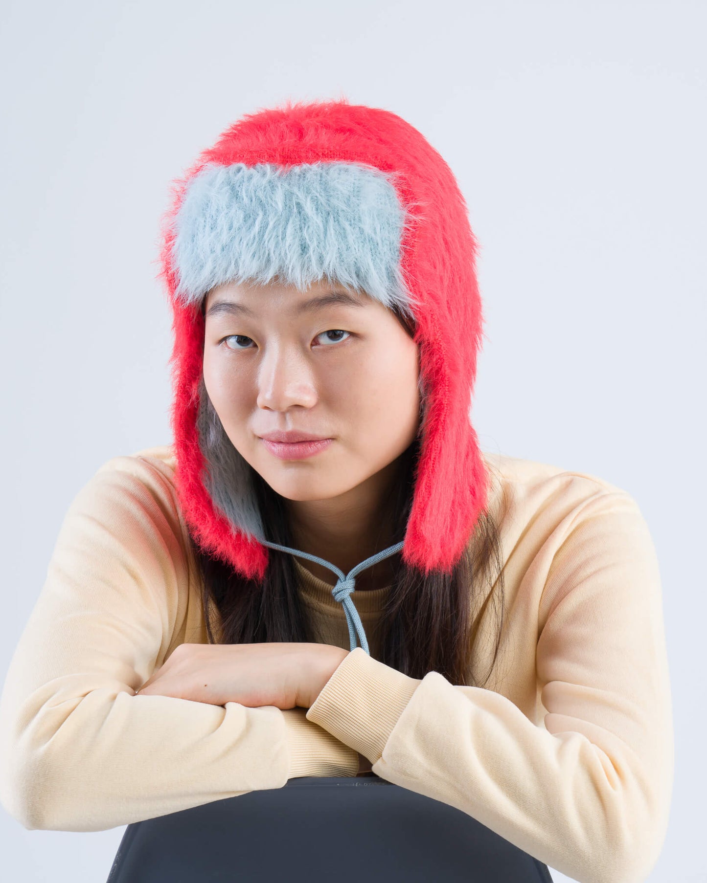 Verloop: Faux Fur Trapper Hat - Poppy Stone Blue