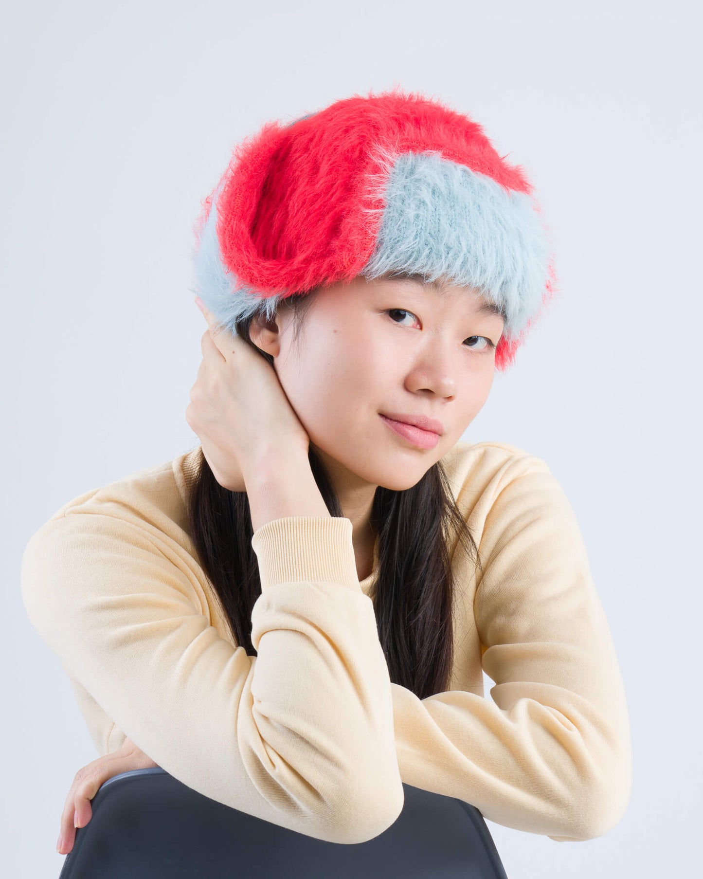 Verloop: Faux Fur Trapper Hat - Poppy Stone Blue